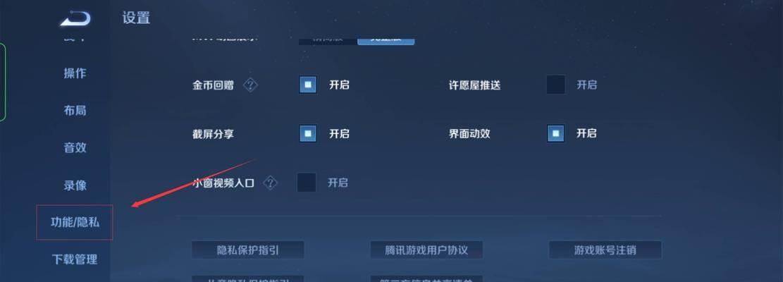 王者荣耀隐私里面有些什么功能？如何在设置中保护个人隐私？