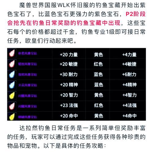 魔兽世界钓鱼技能如何快速提升？